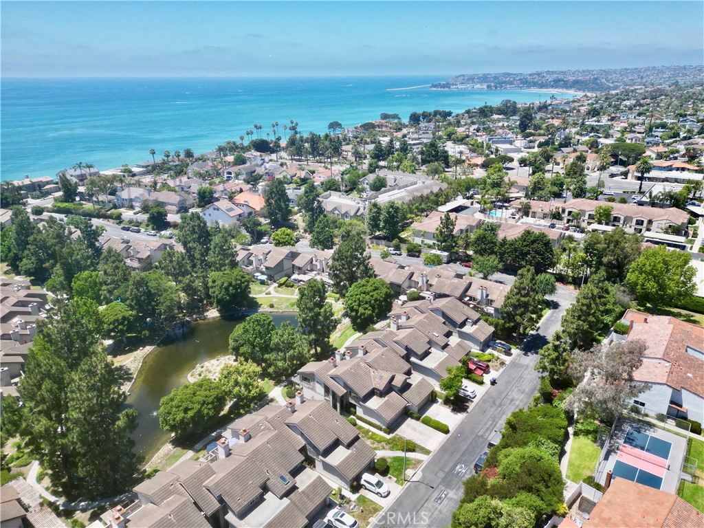 Aerial view over Mill Pond and the Capistrano Beach coastline